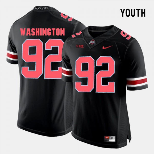 Ohio State Buckeyes Adolphus Washington Youth #92 Black College Football Jersey 2404YUSU1